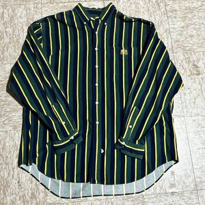 Polo Ralph Lauren Vertical Stripe‎ Oxford Shirt - XL - 100% Cotton Lion Crest